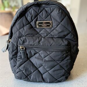 Marc Jacobs Quilted Black Backpack with Front Zip